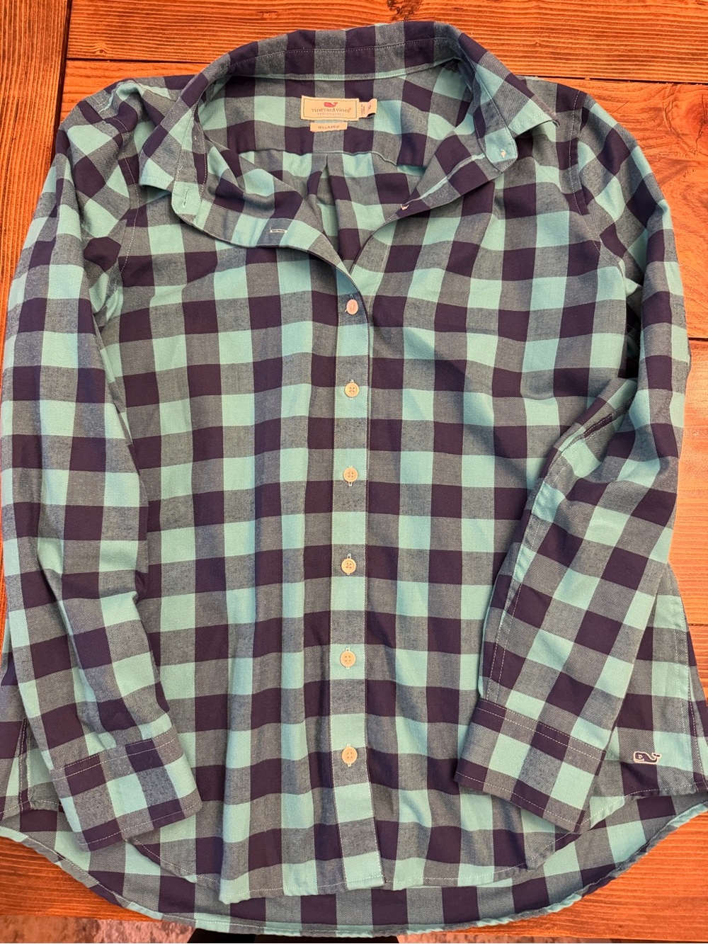 Vineyard Vines Buffalo Plaid Button-Down - Teal & Navy